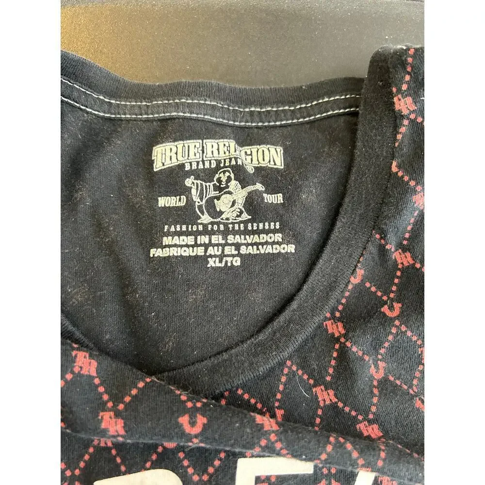 TRUE RELIGION Men’s Buddha Logo Monogram T-Shirt / Size: XL
